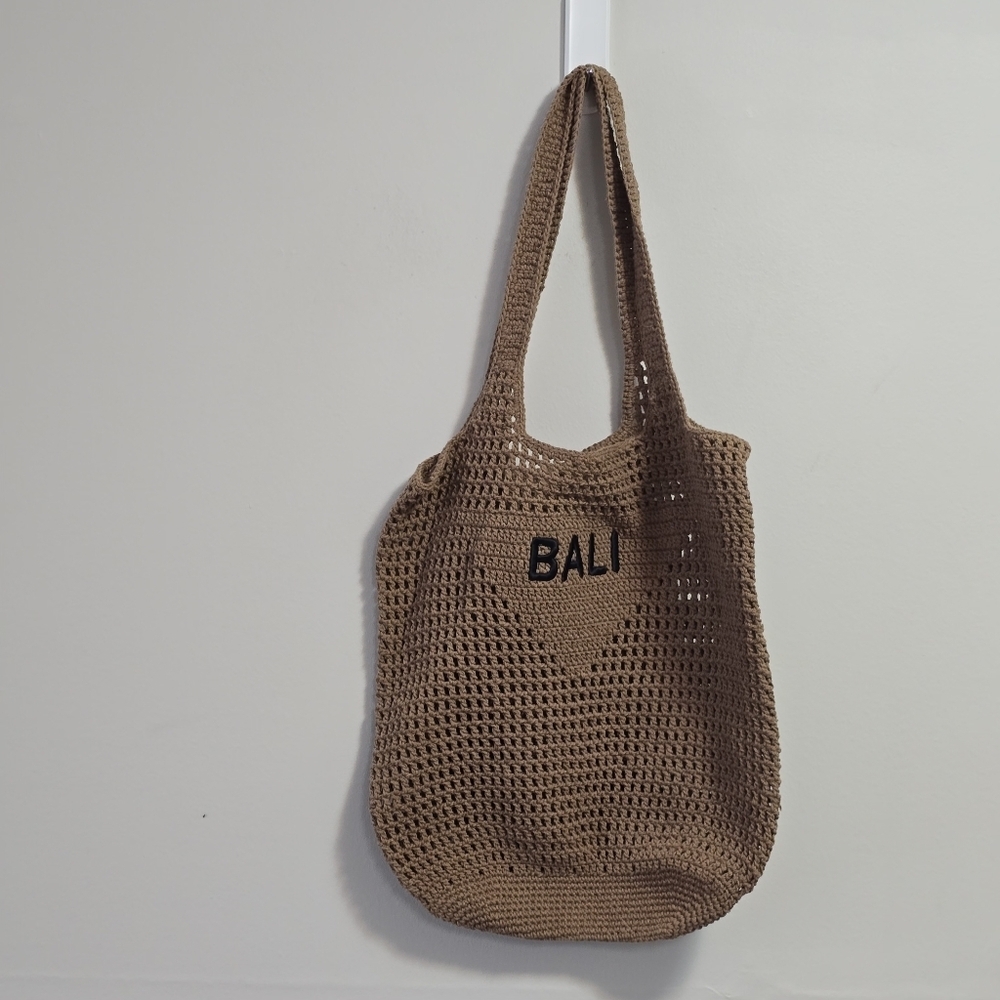 Bali Tan Handmade Crochet Tote Bag